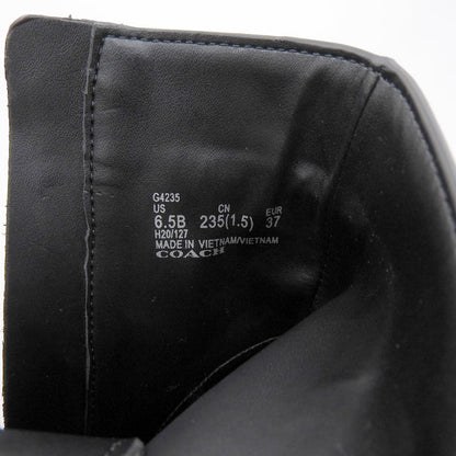 COACH コーチ 美品 スエード切り替え レースアップブーツ シューズ レディース 黒 ブラック 23.5cm G4235 シューズ 6.5B(US)