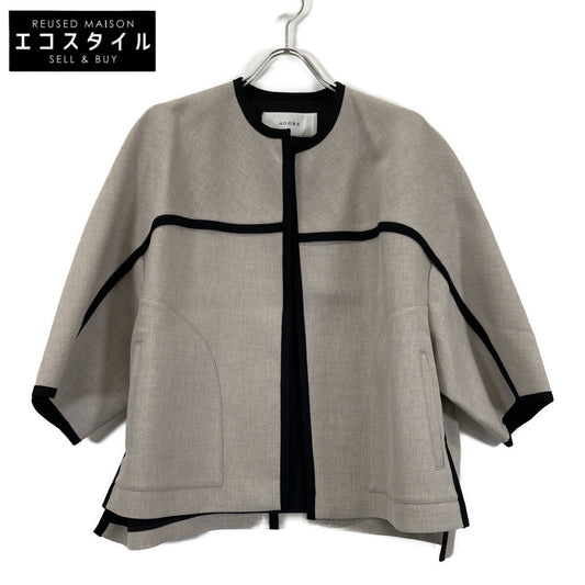 ADORE アドーア 531-2150308 ﾍﾞｰｼﾞｭ ｷﾞﾏﾎﾞﾝﾃﾞｨﾝｸﾞﾊﾟｲﾋﾟﾝｸﾞｼﾞｬｹｯﾄ ジャケット 38