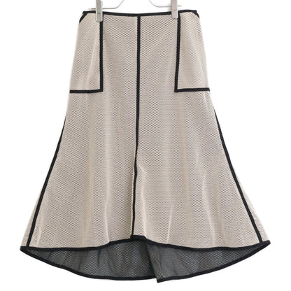 ADORE アドーア 531-2120303 ﾍﾞｰｼﾞｭ 2TONEﾒｯｼｭﾏｰﾒｲﾄﾞｽｶｰﾄ スカート 38