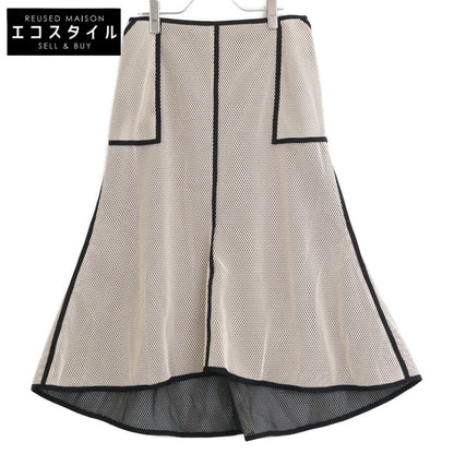 ADORE アドーア 531-2120303 ﾍﾞｰｼﾞｭ 2TONEﾒｯｼｭﾏｰﾒｲﾄﾞｽｶｰﾄ スカート 38