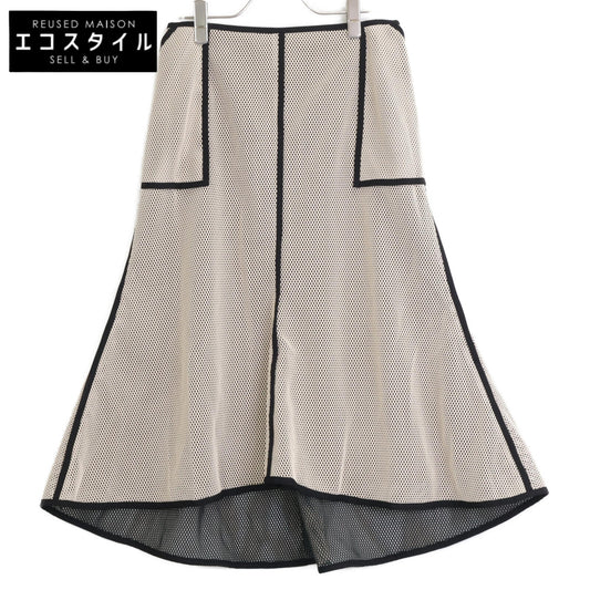 ADORE アドーア 531-2120303 ﾍﾞｰｼﾞｭ 2TONEﾒｯｼｭﾏｰﾒｲﾄﾞｽｶｰﾄ スカート 38