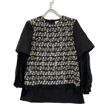 ADORE アドーア 531-2110100 ﾌﾞﾗｯｸ MALIHAﾐｯｸｽﾂｲｰﾄﾞﾌﾞﾗｳｽ トップス 38