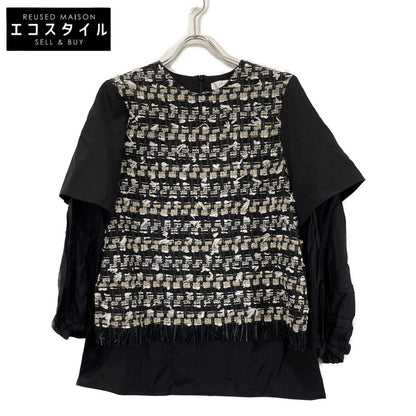 ADORE アドーア 531-2110100 ﾌﾞﾗｯｸ MALIHAﾐｯｸｽﾂｲｰﾄﾞﾌﾞﾗｳｽ トップス 38