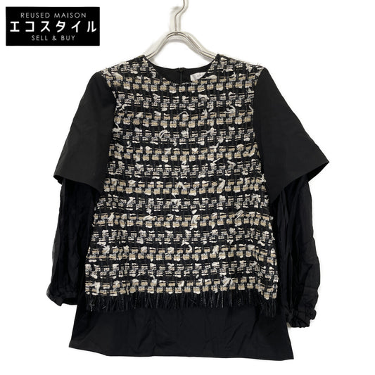 ADORE アドーア 531-2110100 ﾌﾞﾗｯｸ MALIHAﾐｯｸｽﾂｲｰﾄﾞﾌﾞﾗｳｽ トップス 38