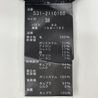 ADORE アドーア 531-2110100 ﾌﾞﾗｯｸ MALIHAﾐｯｸｽﾂｲｰﾄﾞﾌﾞﾗｳｽ トップス 38