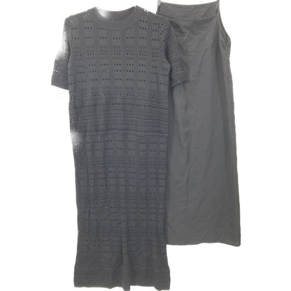 ADORE アドーア 531-0174503 ﾌﾞﾗｯｸ ﾚｰｼｰﾆｯﾄﾜﾝﾋﾟｰｽ ワンピース 38