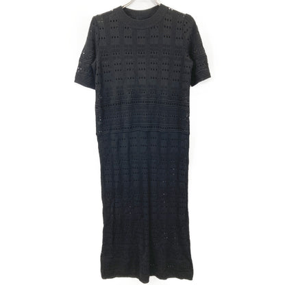 ADORE アドーア 531-0174503 ﾌﾞﾗｯｸ ﾚｰｼｰﾆｯﾄﾜﾝﾋﾟｰｽ ワンピース 38