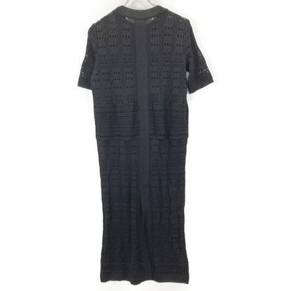 ADORE アドーア 531-0174503 ﾌﾞﾗｯｸ ﾚｰｼｰﾆｯﾄﾜﾝﾋﾟｰｽ ワンピース 38