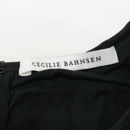 Cecilie Bahnsen セシリー バンセン ﾌﾞﾗｯｸ Carlotta Ruffled Cotton-Blend Poplin Top ﾌﾘﾙﾌﾞﾗｳｽ トップス UK6