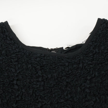 Cecilie Bahnsen セシリー バンセン ﾌﾞﾗｯｸ Carlotta Ruffled Cotton-Blend Poplin Top ﾌﾘﾙﾌﾞﾗｳｽ トップス UK6