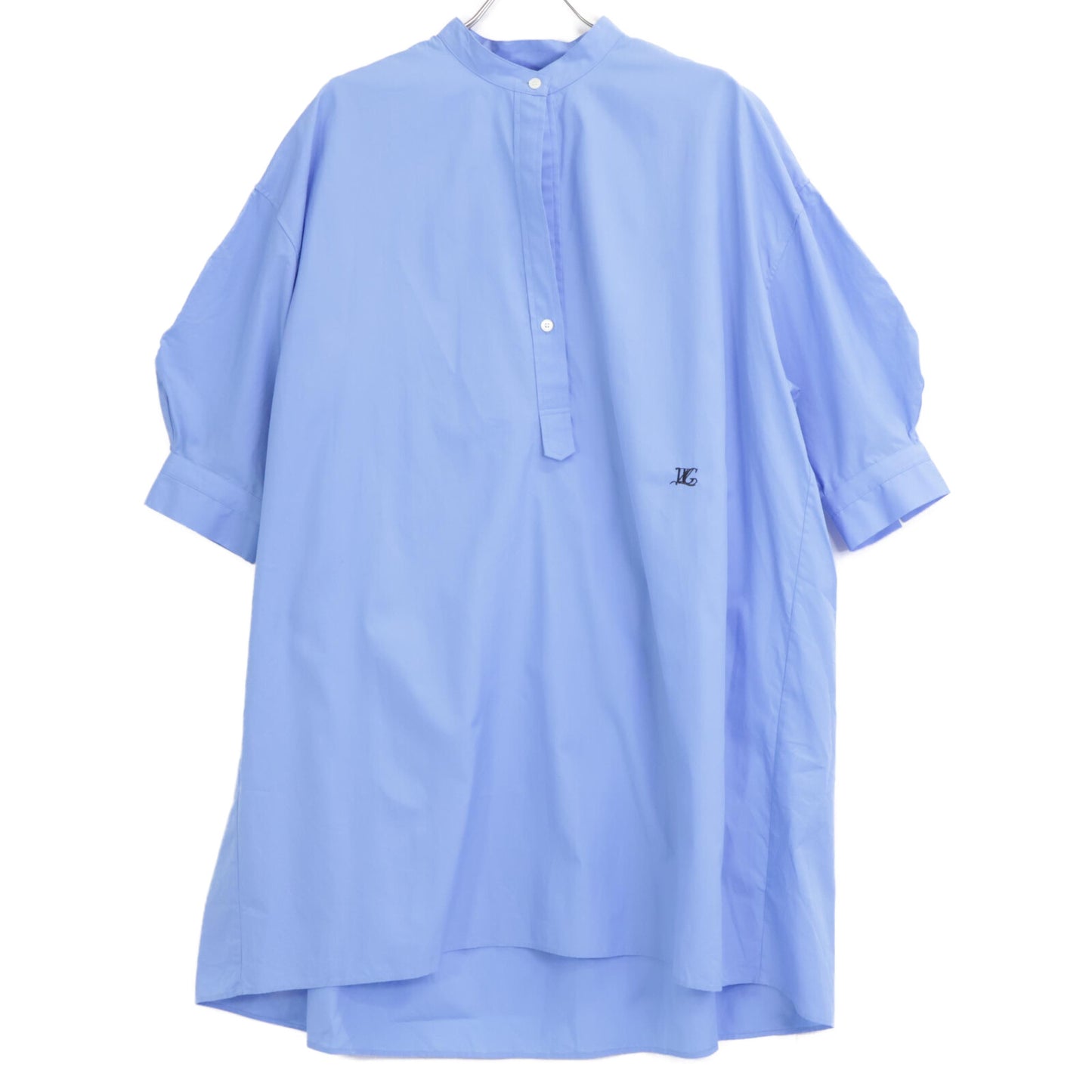 Whim Gazette ウィムガゼット ﾌﾞﾙｰ ﾉｰｶﾗｰ 刺繍ﾁｭﾆｯｸｼｬﾂ トップス F