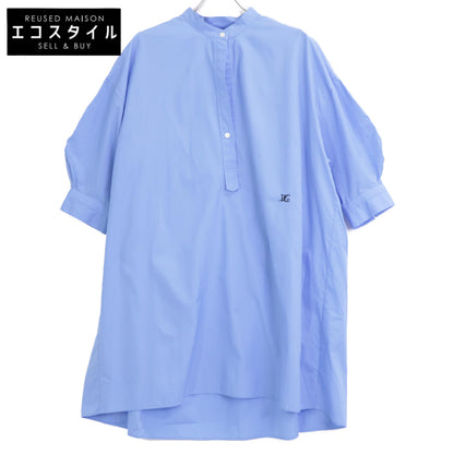 Whim Gazette ウィムガゼット ﾌﾞﾙｰ ﾉｰｶﾗｰ 刺繍ﾁｭﾆｯｸｼｬﾂ トップス F