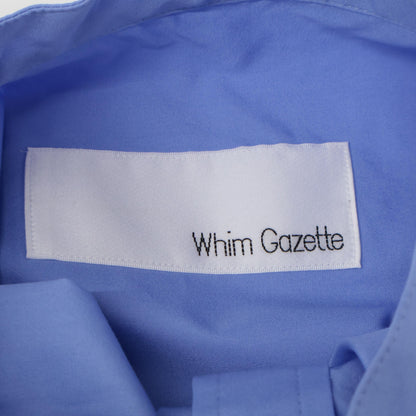 Whim Gazette ウィムガゼット ﾌﾞﾙｰ ﾉｰｶﾗｰ 刺繍ﾁｭﾆｯｸｼｬﾂ トップス F