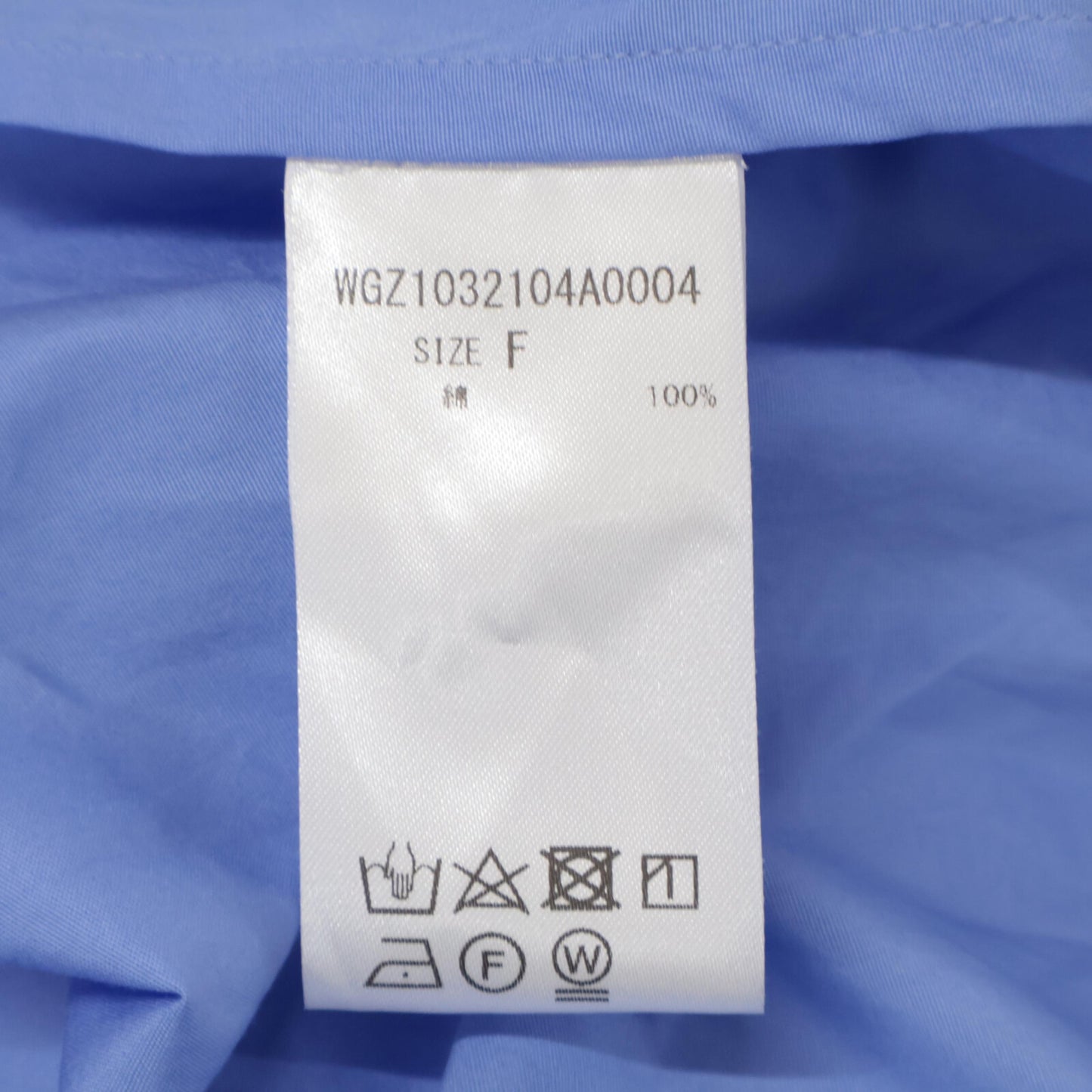 Whim Gazette ウィムガゼット ﾌﾞﾙｰ ﾉｰｶﾗｰ 刺繍ﾁｭﾆｯｸｼｬﾂ トップス F