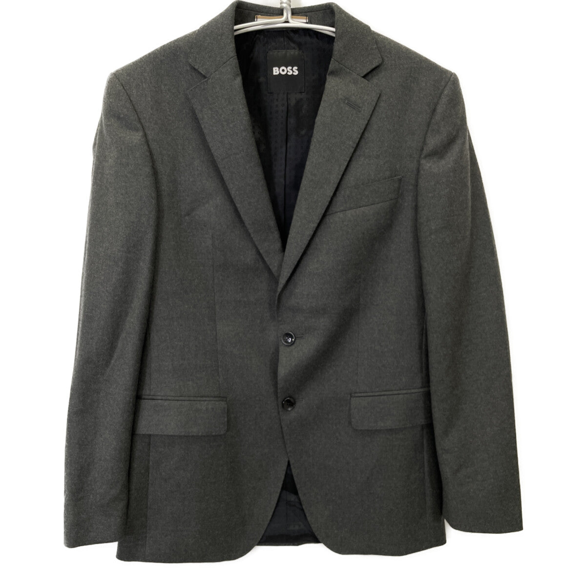 BOSS ボス ﾁｬｺｰﾙ ｳｰﾙﾎﾟﾘ ｻｲﾄﾞﾍﾞﾝﾂ 2Bｼﾞｬｹｯﾄ/ﾊﾟﾝﾂ ｽｰﾂ スーツ セットアップ 44