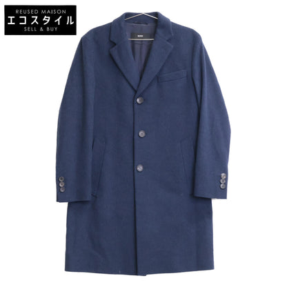 BOSS ボス ﾀﾞｰｸﾌﾞﾙｰ ｳｰﾙｶｼﾐﾔ 3Bﾁｪｽﾀｰｺｰﾄ コート 46