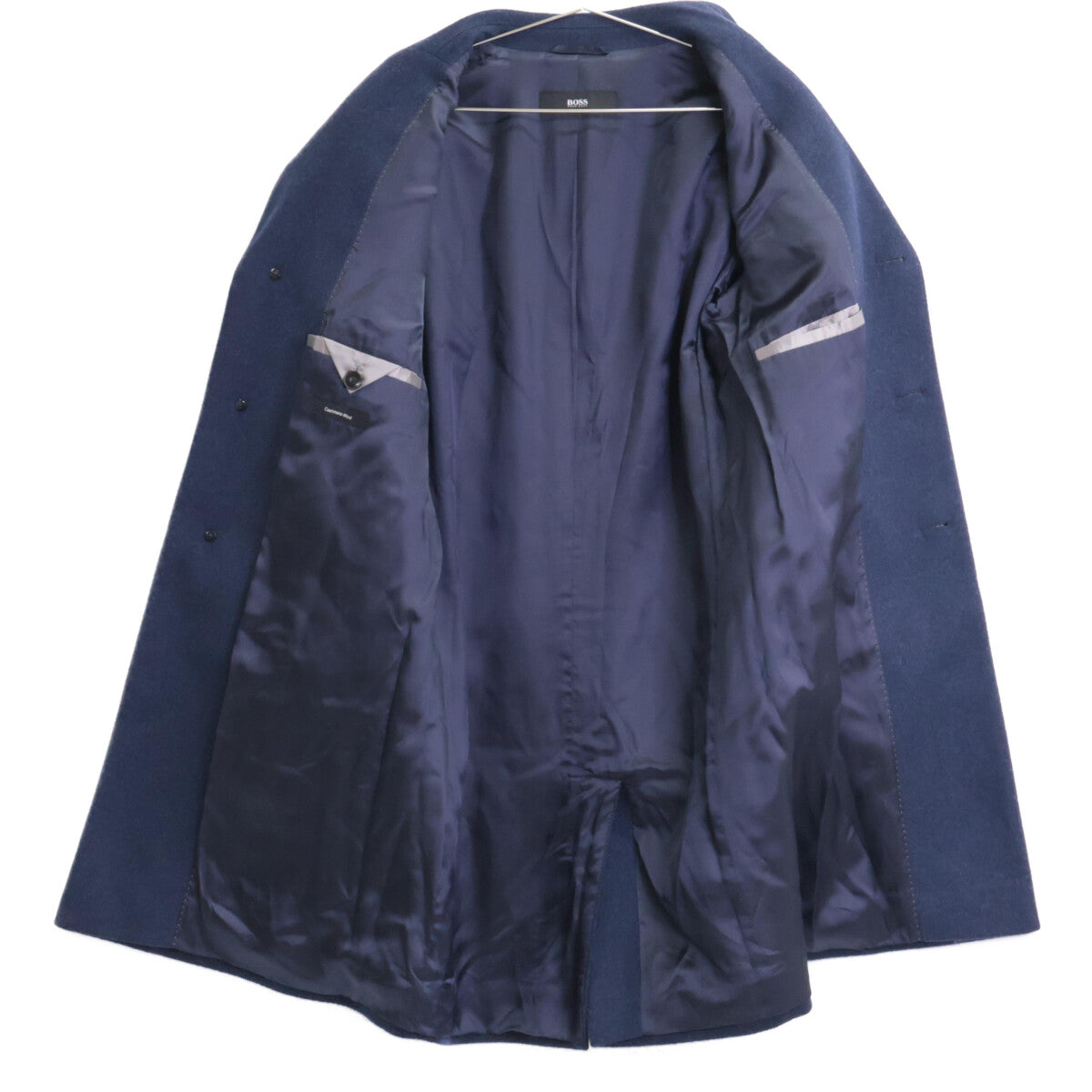 BOSS ボス ﾀﾞｰｸﾌﾞﾙｰ ｳｰﾙｶｼﾐﾔ 3Bﾁｪｽﾀｰｺｰﾄ コート 46