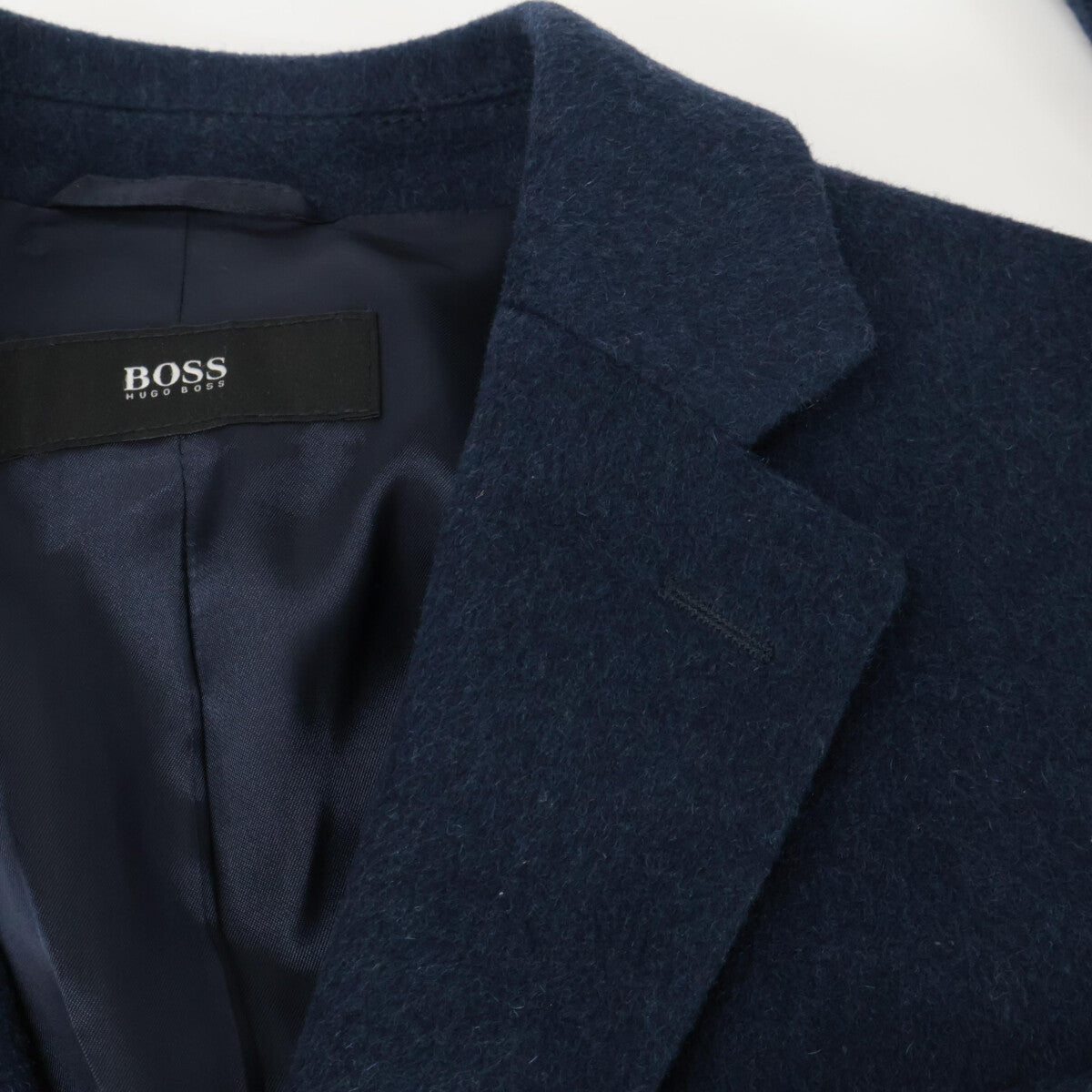 BOSS ボス ﾀﾞｰｸﾌﾞﾙｰ ｳｰﾙｶｼﾐﾔ 3Bﾁｪｽﾀｰｺｰﾄ コート 46