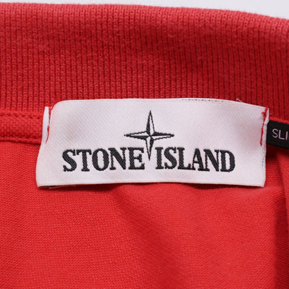 STONE ISLAND ストーンアイランド 鹿の子 スリムフィット スクエアロゴ半袖ポロシャツ トップス L