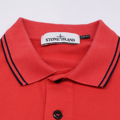 STONE ISLAND ストーンアイランド 鹿の子 スリムフィット スクエアロゴ半袖ポロシャツ トップス L