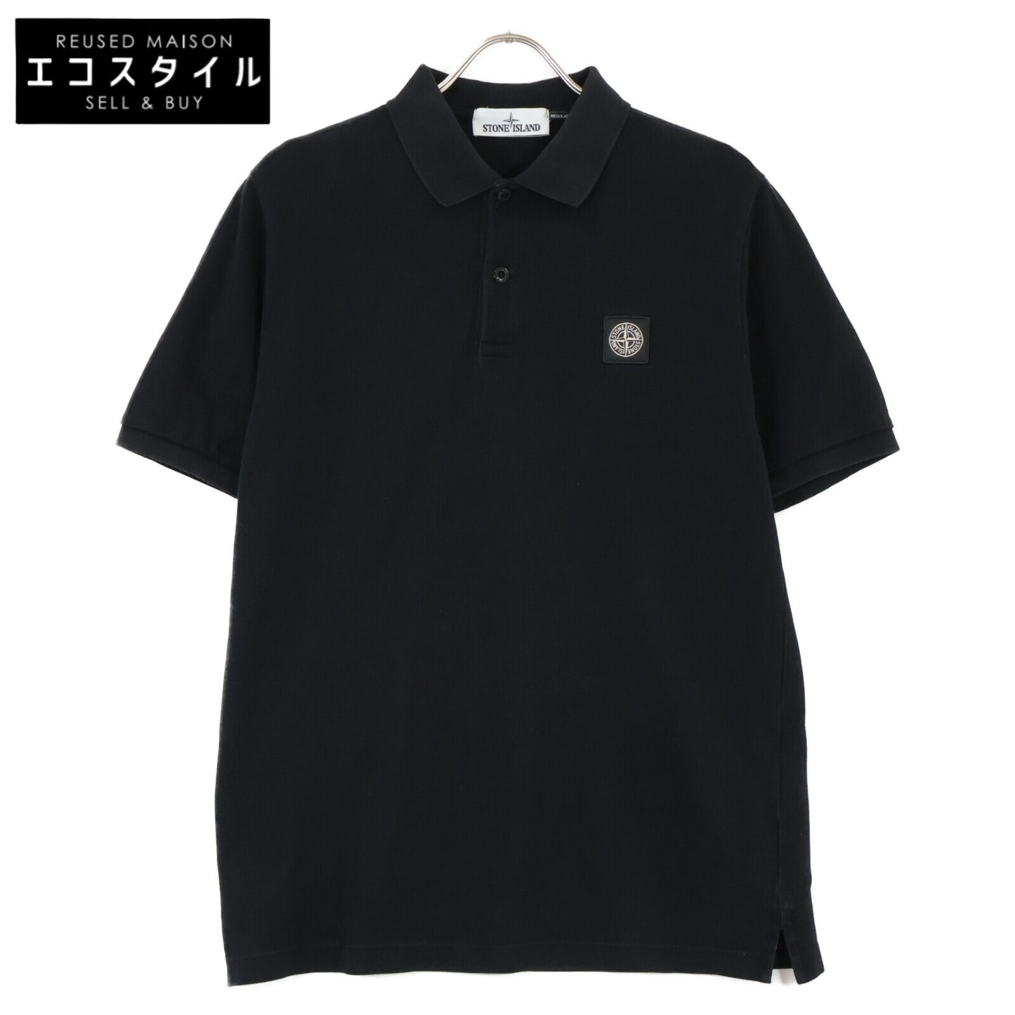 STONE ISLAND ストーンアイランド 721522R39 鹿の子 レギュラーフィット スクエアロゴ半袖ポロシャツ トップス M