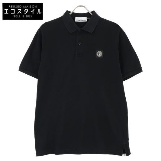 STONE ISLAND ストーンアイランド 721522R39 鹿の子 レギュラーフィット スクエアロゴ半袖ポロシャツ トップス M