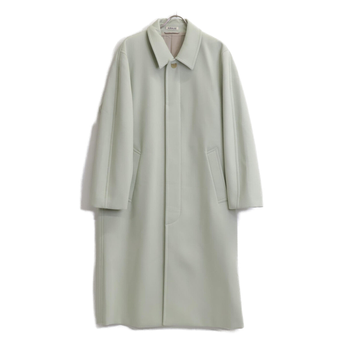 AURALEE オーラリー 25年製 A25SC01SW ﾗｲﾄｸﾞﾘｰﾝ ｽﾎﾟﾝｼﾞｳｰﾙﾂｲｰﾙ ｽﾃﾝｶﾗｰｺｰ コート 3