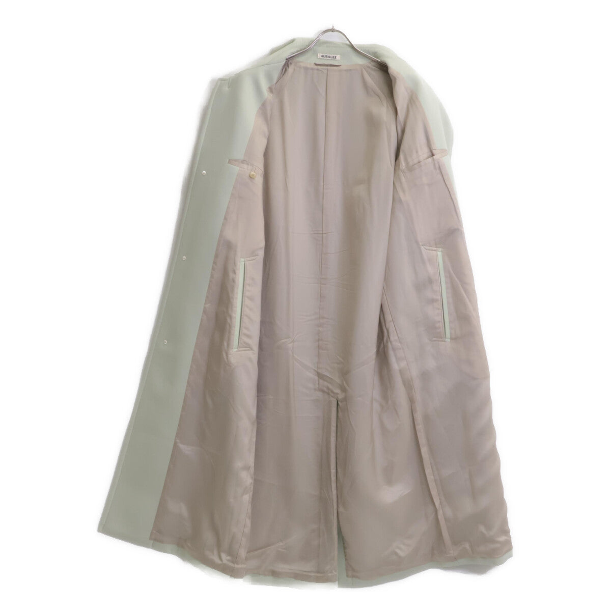 AURALEE オーラリー 25年製 A25SC01SW ﾗｲﾄｸﾞﾘｰﾝ ｽﾎﾟﾝｼﾞｳｰﾙﾂｲｰﾙ ｽﾃﾝｶﾗｰｺｰ コート 3