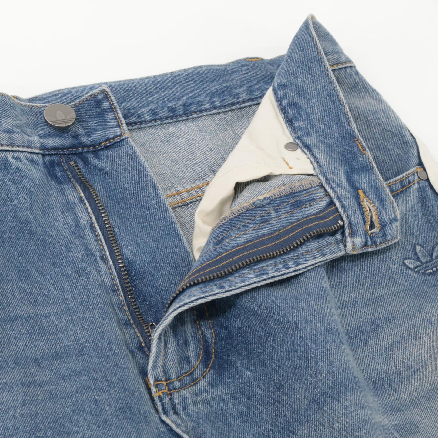 adidas アディダス 24年製 JX1606 ﾌﾞﾙｰ ﾙｰｽﾞﾌｨｯﾄﾃﾞﾆﾑﾊﾟﾝﾂ ボトムス 32