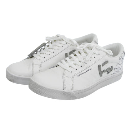 Sangacio サンガッチョ 未使用 SG8 にゅ～ず レザー アートワークデザイン ローカットスニーカー メンズ ホワイト 25.0cm シューズ 7(US)