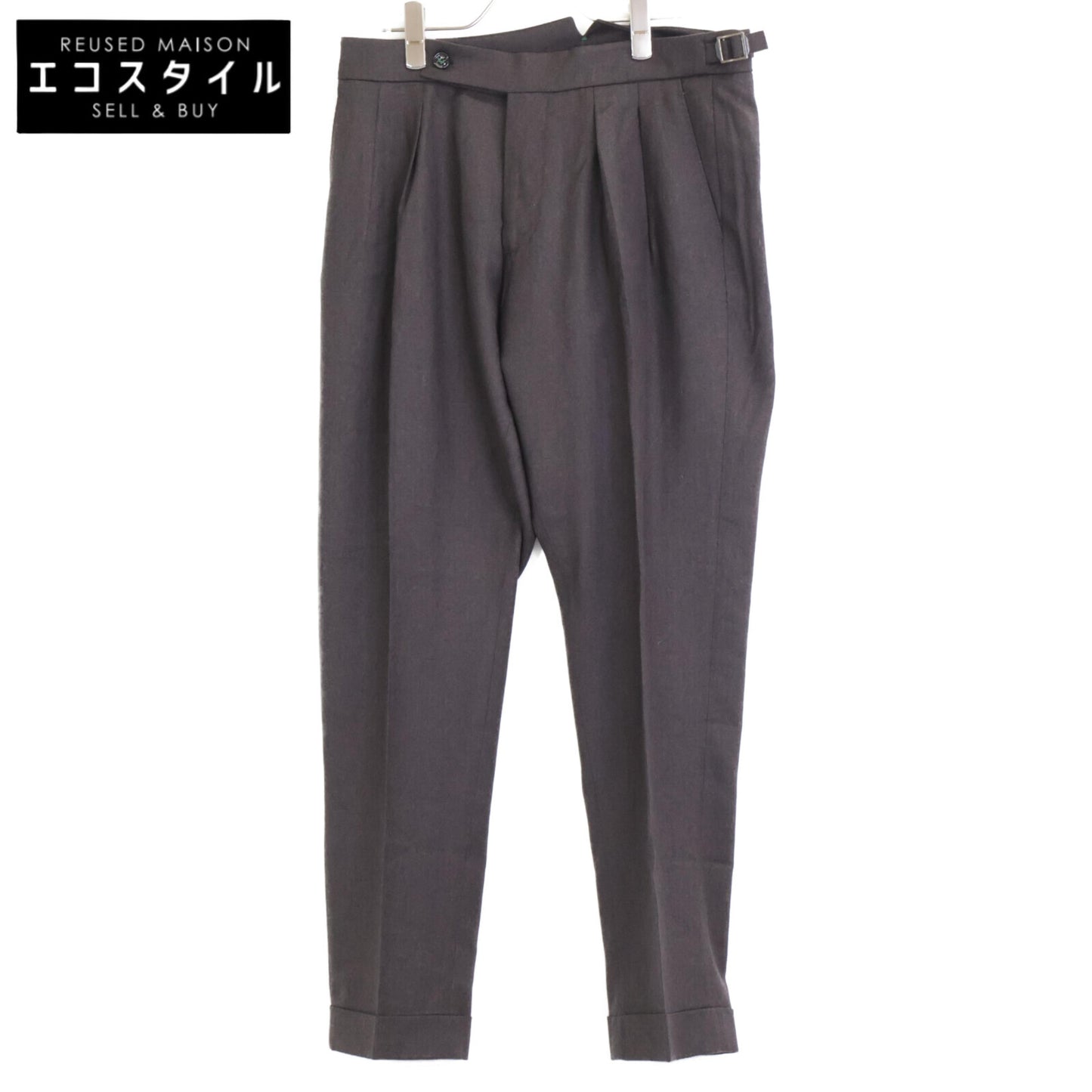 BERWICH ベルウィッチ RD5470 ﾌﾞﾗｳﾝ SCOTCH ｳｰﾙｻｷｿﾆｰ2ｲﾝﾌﾟﾘｰﾂｸﾛｯﾌﾟﾄﾞﾊﾟﾝﾂ ボトムス 46