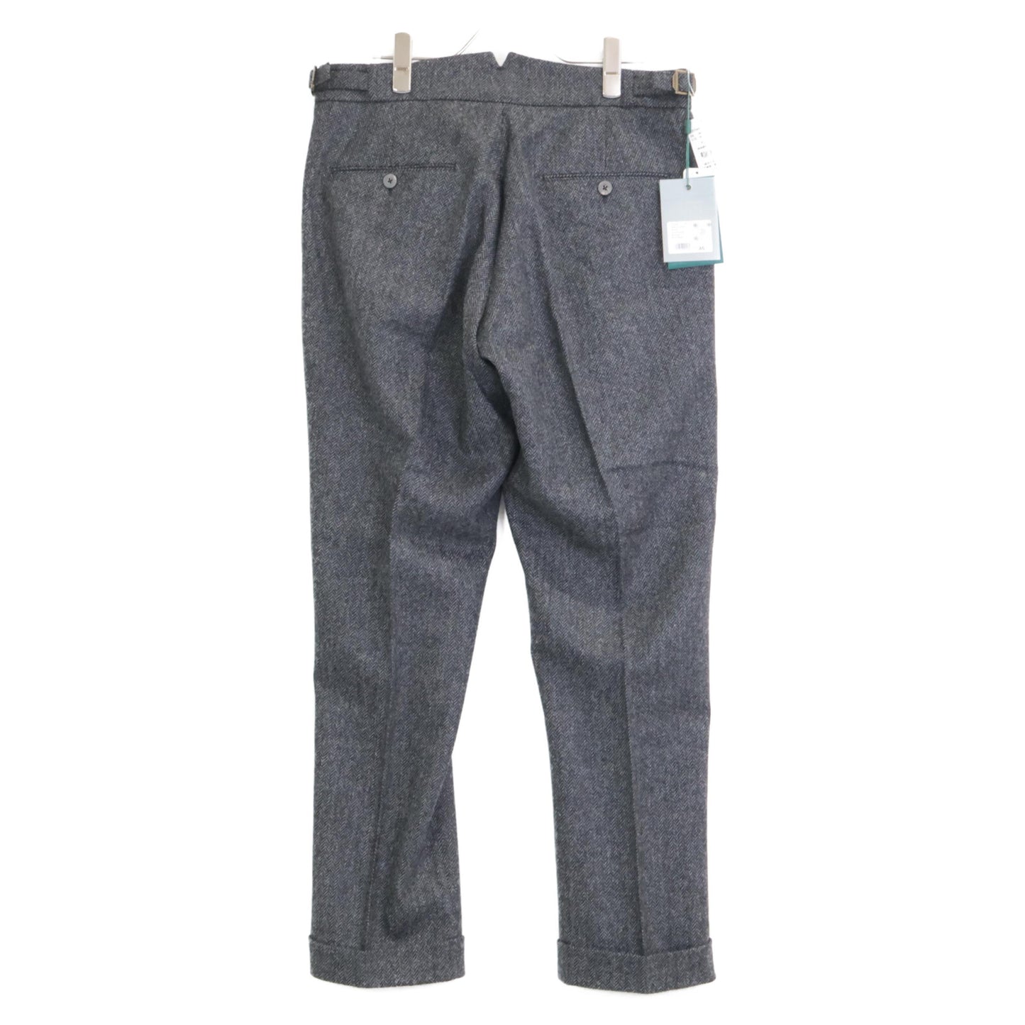 BERWICH ベルウィッチ AM1513 ｸﾞﾚｰ SCOTCH ﾂｨｰﾄﾞ ﾍﾘﾝﾎﾞｰﾝ ｽﾗｯｸｽ 2ｲﾝﾌﾟﾘｰﾂｸﾛｯﾌﾟﾄﾞﾊﾟﾝﾂ ボトムス 46