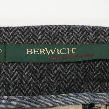 BERWICH ベルウィッチ AM1513 ｸﾞﾚｰ SCOTCH ﾂｨｰﾄﾞ ﾍﾘﾝﾎﾞｰﾝ ｽﾗｯｸｽ 2ｲﾝﾌﾟﾘｰﾂｸﾛｯﾌﾟﾄﾞﾊﾟﾝﾂ ボトムス 46