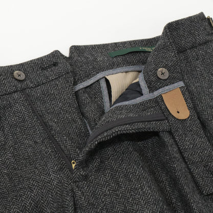 BERWICH ベルウィッチ AM1513 ｸﾞﾚｰ SCOTCH ﾂｨｰﾄﾞ ﾍﾘﾝﾎﾞｰﾝ ｽﾗｯｸｽ 2ｲﾝﾌﾟﾘｰﾂｸﾛｯﾌﾟﾄﾞﾊﾟﾝﾂ ボトムス 46