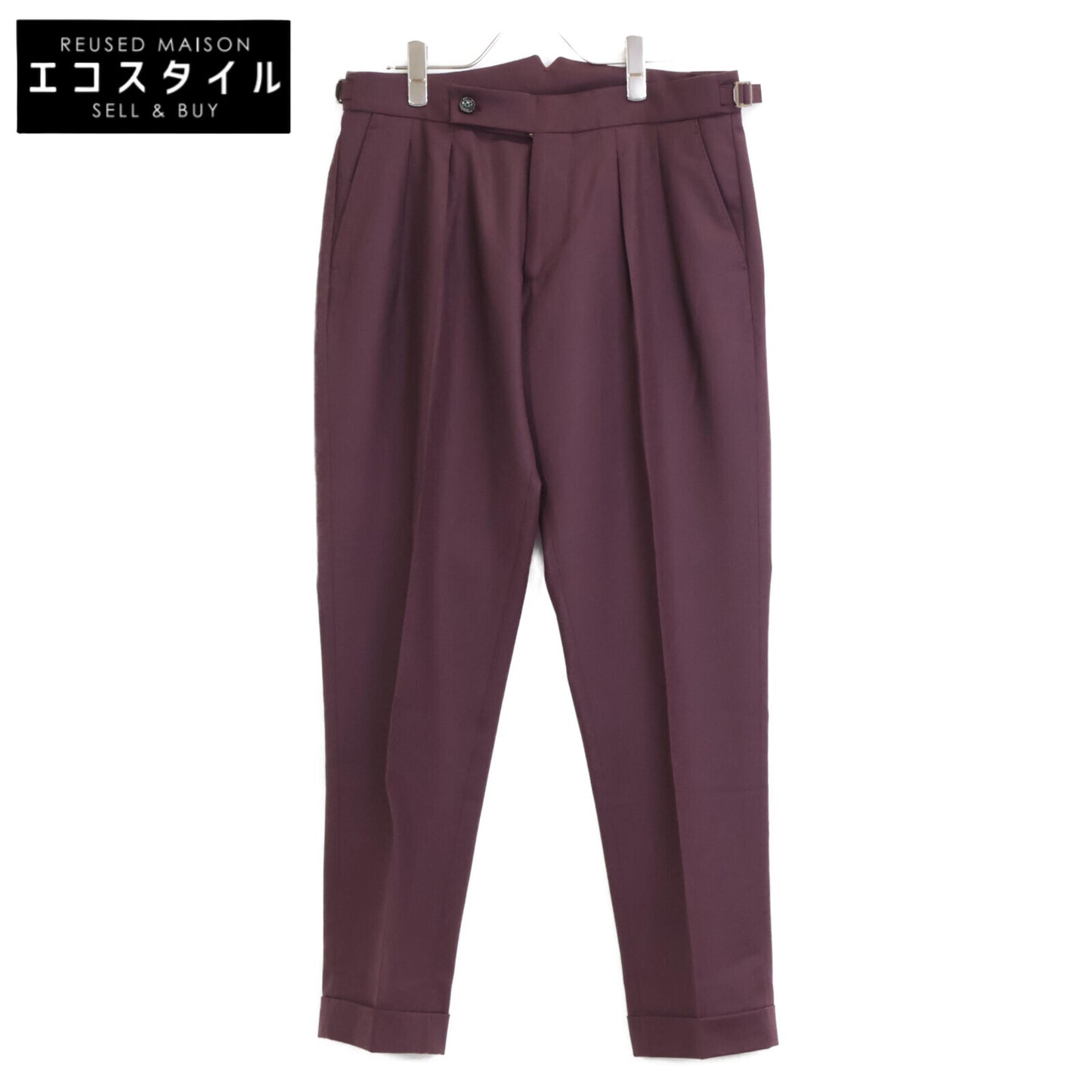 BERWICH ベルウィッチ VB8996 ﾚｯﾄﾞ SCOTCH 2ﾌﾟﾘｰﾂ ｱｼﾞｬｽﾀｰ付き ｳｰﾙ ﾊﾟﾝﾂ ボトムス 46