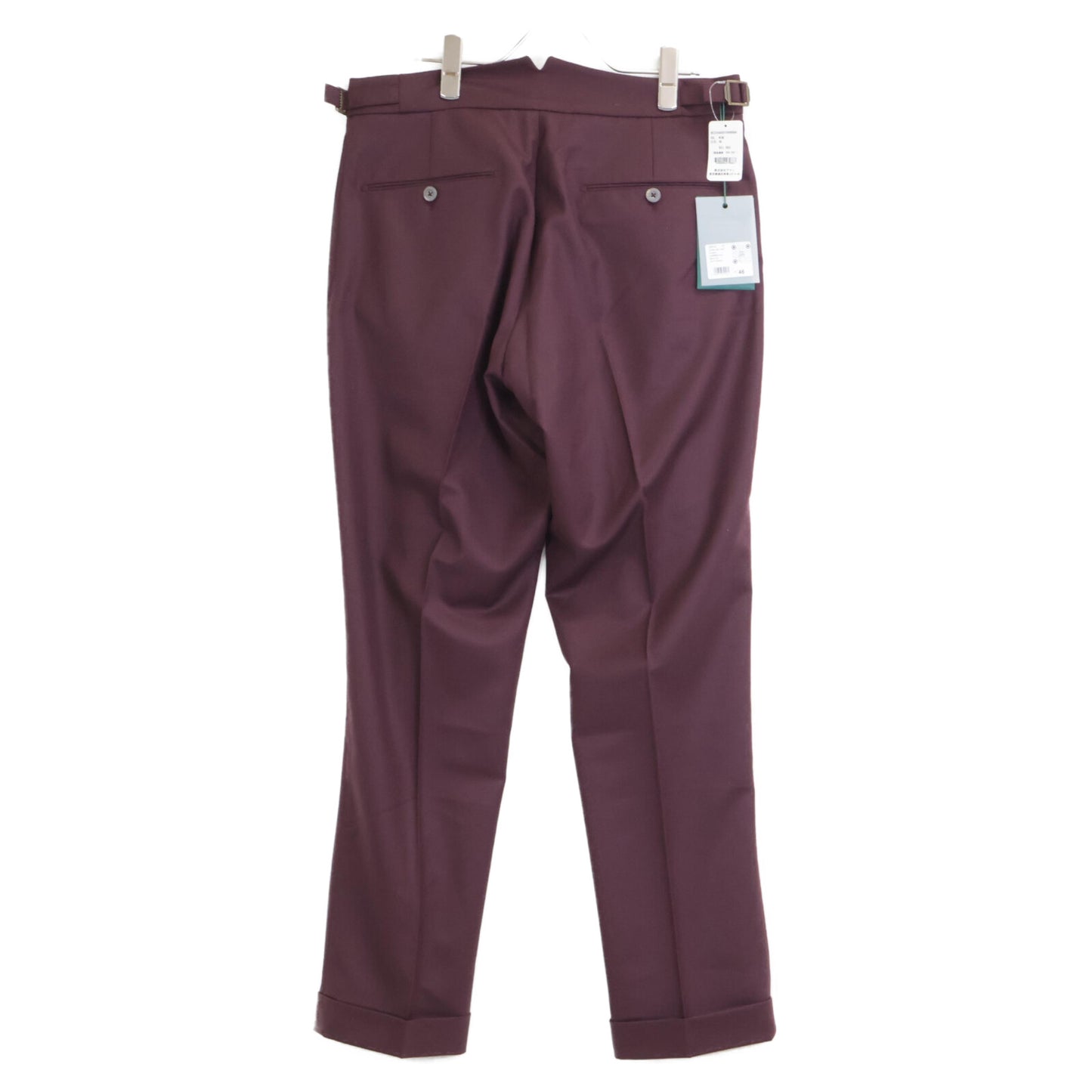 BERWICH ベルウィッチ VB8996 ﾚｯﾄﾞ SCOTCH 2ﾌﾟﾘｰﾂ ｱｼﾞｬｽﾀｰ付き ｳｰﾙ ﾊﾟﾝﾂ ボトムス 46