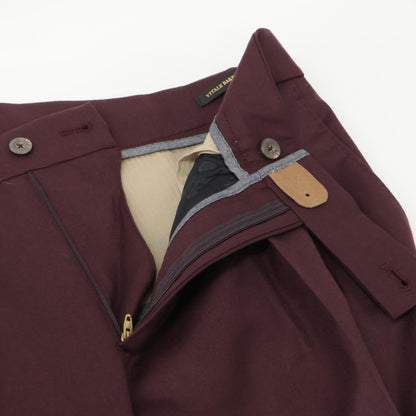 BERWICH ベルウィッチ VB8996 ﾚｯﾄﾞ SCOTCH 2ﾌﾟﾘｰﾂ ｱｼﾞｬｽﾀｰ付き ｳｰﾙ ﾊﾟﾝﾂ ボトムス 46