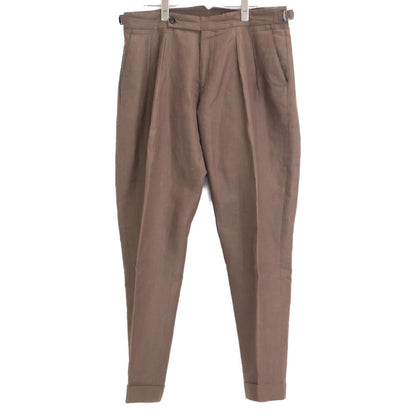 BERWICH ベルウィッチ SB1543 ﾌﾞﾗｳﾝ SCOTCH ｺｯﾄﾝﾘﾈﾝ 2ｲﾝﾌﾟﾘｰﾂｸﾛｯﾌﾟﾄﾞﾊﾟﾝﾂ ボトムス 48