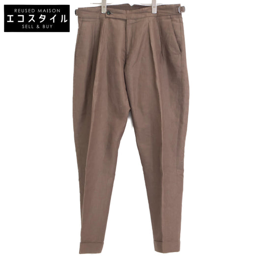 BERWICH ベルウィッチ SB1543 ﾌﾞﾗｳﾝ SCOTCH ｺｯﾄﾝﾘﾈﾝ 2ｲﾝﾌﾟﾘｰﾂｸﾛｯﾌﾟﾄﾞﾊﾟﾝﾂ ボトムス 48