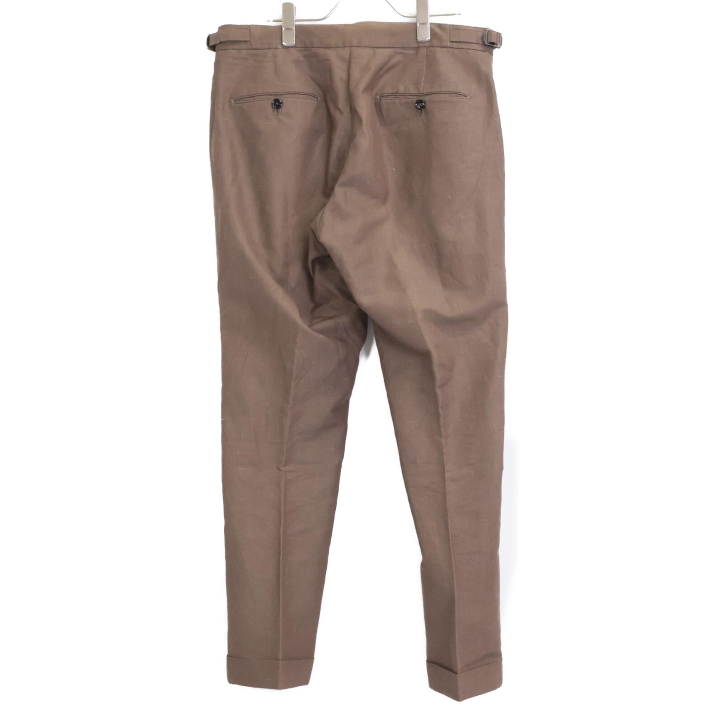 BERWICH ベルウィッチ SB1543 ﾌﾞﾗｳﾝ SCOTCH ｺｯﾄﾝﾘﾈﾝ 2ｲﾝﾌﾟﾘｰﾂｸﾛｯﾌﾟﾄﾞﾊﾟﾝﾂ ボトムス 48