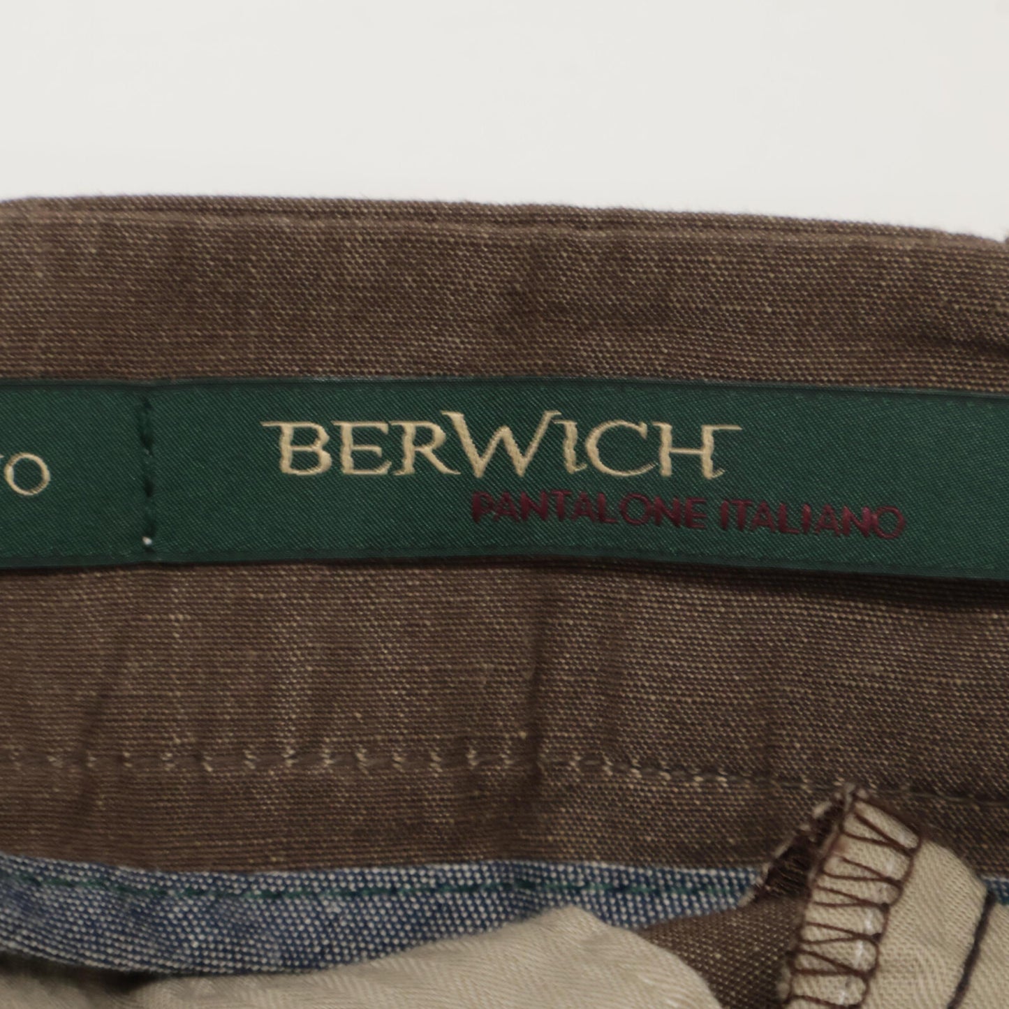 BERWICH ベルウィッチ SB1543 ﾌﾞﾗｳﾝ SCOTCH ｺｯﾄﾝﾘﾈﾝ 2ｲﾝﾌﾟﾘｰﾂｸﾛｯﾌﾟﾄﾞﾊﾟﾝﾂ ボトムス 48