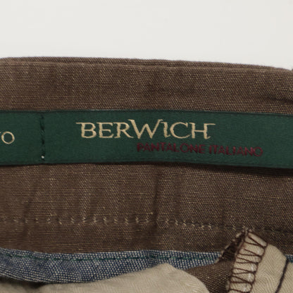 BERWICH ベルウィッチ SB1543 ﾌﾞﾗｳﾝ SCOTCH ｺｯﾄﾝﾘﾈﾝ 2ｲﾝﾌﾟﾘｰﾂｸﾛｯﾌﾟﾄﾞﾊﾟﾝﾂ ボトムス 48