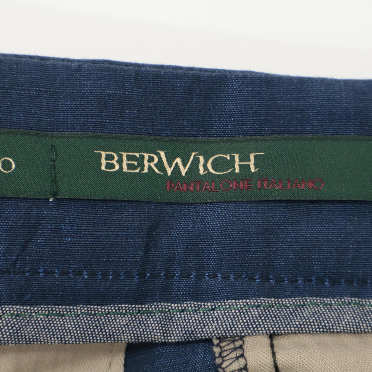 BERWICH ベルウィッチ SB1543 ﾌﾞﾙｰ SCOTCH ｺｯﾄﾝﾘﾈﾝ 2ｲﾝﾌﾟﾘｰﾂｸﾛｯﾌﾟﾄﾞﾊﾟﾝﾂ ボトムス 48