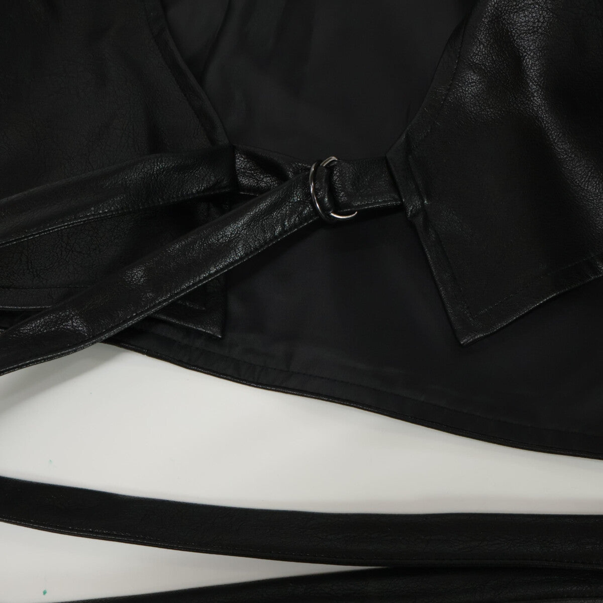 AMERI アメリ 24SS 01410740200 ﾌﾞﾗｯｸ×ｸﾞﾘｰﾝ TRENCH MULTI WAY LONG VEST コート M