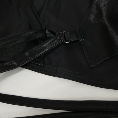 AMERI アメリ 24SS 01410740200 ﾌﾞﾗｯｸ×ｸﾞﾘｰﾝ TRENCH MULTI WAY LONG VEST コート M