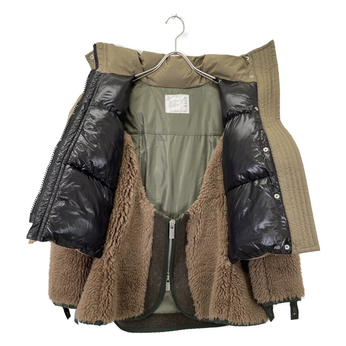 sacai サカイ 22AW 22-06402 ﾍﾞｰｼﾞｭ Faux Shearling x Padded Blouson 切り替えﾊﾟﾃｯﾄﾞﾌﾞﾙｿﾞﾝ ジャケット 1