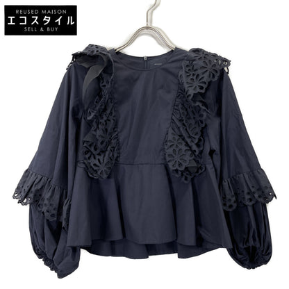 shirocon シロコン SC2221-003SP ﾈｲﾋﾞｰ ﾎﾟﾘｴｽﾃﾙ×ｺｯﾄﾝ ｶｯﾄﾜｰｸﾚｰｽ ﾏｰｶﾞﾚｯﾄﾌﾞﾗｳｽ トップス 36