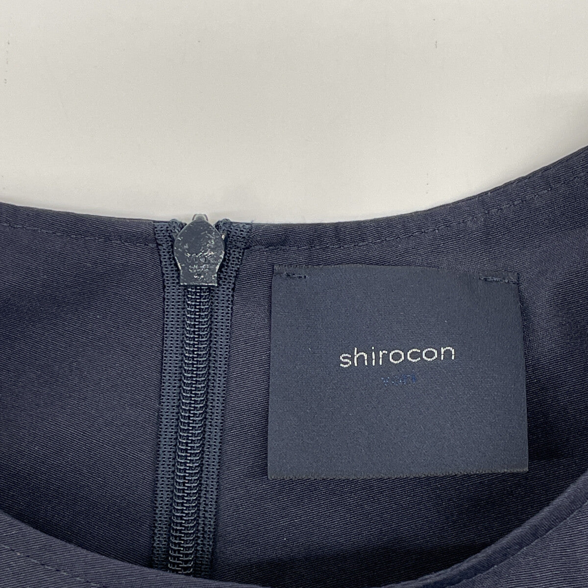 shirocon シロコン SC2221-003SP ﾈｲﾋﾞｰ ﾎﾟﾘｴｽﾃﾙ×ｺｯﾄﾝ ｶｯﾄﾜｰｸﾚｰｽ ﾏｰｶﾞﾚｯﾄﾌﾞﾗｳｽ トップス 36