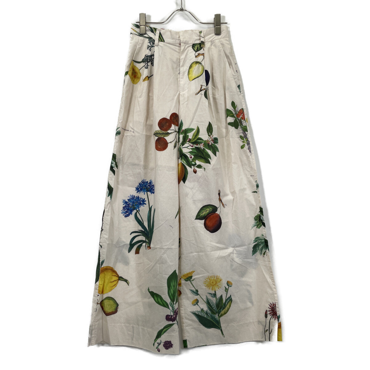 CABaN キャバン 25年製 ｱｲﾎﾞﾘｰ Green Shower 2ﾀｯｸｼﾙｸﾜｲﾄﾞﾊﾟﾝﾂ ボトムス XS