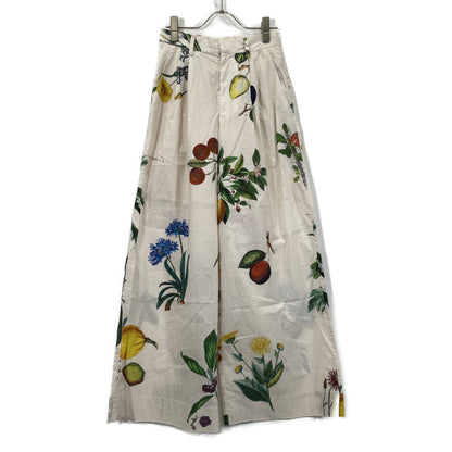 CABaN キャバン 25年製 ｱｲﾎﾞﾘｰ Green Shower 2ﾀｯｸｼﾙｸﾜｲﾄﾞﾊﾟﾝﾂ ボトムス XS